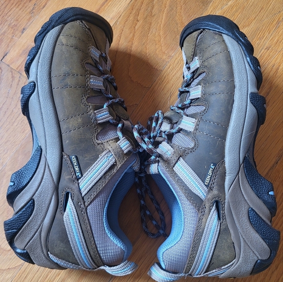 KEEN Brown/blue low top hikers sz. 7 - Picture 5 of 8
